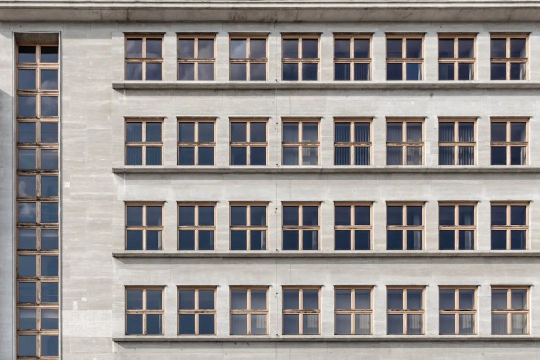 man's eye view of multi-storey building