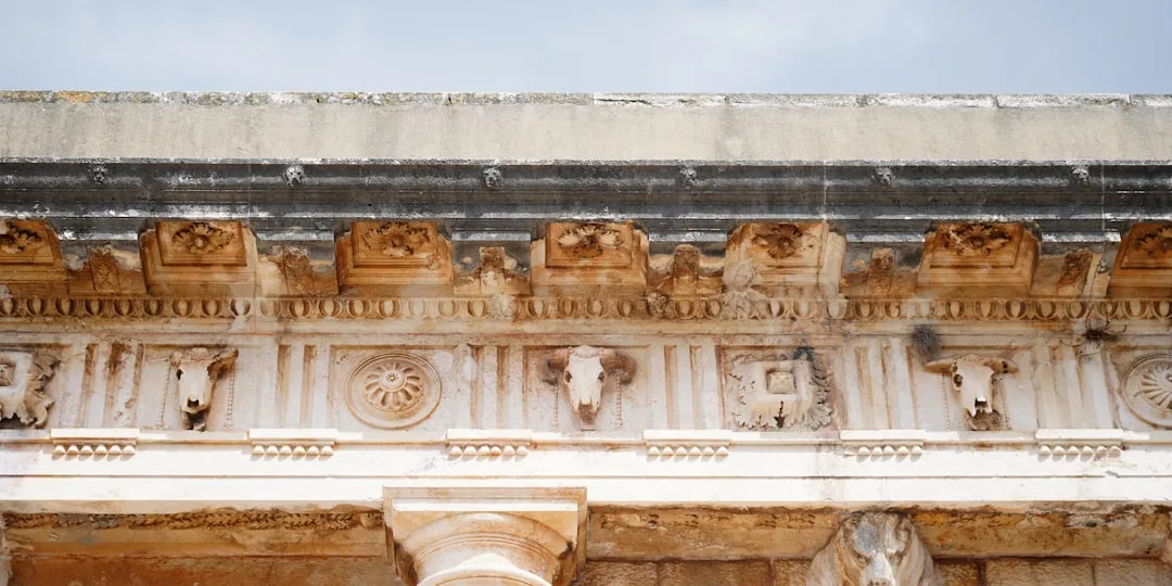 a building with carvings on the side